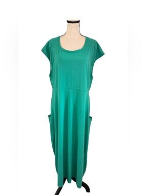 EDAS Made in Italy Maxi Dress Teal Green Pocket Dress NWT US 14